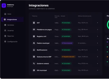 Integración de sistemas y plataformas tecnológicas gubernamentales